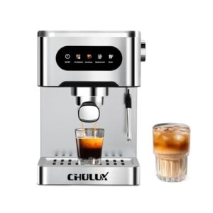 CHULUX Cold Brew Espresso Machine, 20 Bar Stainless Steel Touchscreen Cappuccino & Latte Machine with Steam Wand for Home