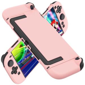 COMCOOL Dockable Case for Nintendo Switch 2 2025 – [Military Grade Drop Protection] Slim Shockproof with Anti-Fingerprint Switch 2 Protective Cover – Pink
