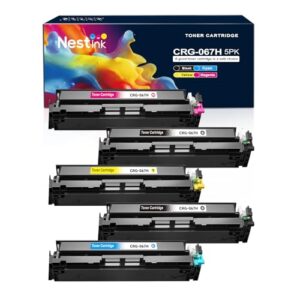 CRG 067H CRG-067 Toner Cartridge Set Replacement for Compatible Canon 067H Compatible for Color ImageClass MF656Cdw LBP632Cdw MF654Cdw MF653Cdw LBP633Cdw Printer (5 Pack)
