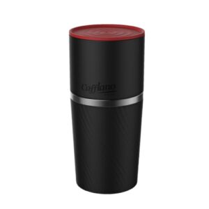 Cafflano Klassic : All-in-1, Drip Kettle+Grinder+Permanent Stainless Filter Dripper+Double-wall Tumbler, Pourover, Coffee Maker for Camping & Travel