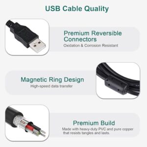 Camera Charger Cable Cord for Fujifilm FinePix X10, S9900W, JV100, F900EXR, HS50EXR, Real 3D W3, S9400W, SL1000, XF1, XP200, Z900EXR, USB Data Transfer Charging Cable for Fujifilm 5FT