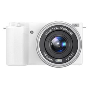 Cameras for Photography, 12X Optical Zoom 4K Digital Camera with WiFi, 64MP Vlogging Camera for YouTube, Auto Focus with 64G TF Cards for Beginners