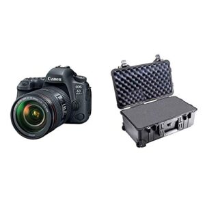 Canon EOS 6D Mark II DSLR Camera with EF 24-105mm USM Lens – WiFi Enabled + Pelican 1510 Case Black