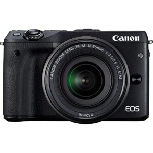 Canon EOS M3 Mirrorless Camera Kit with EF-M 18-55mm Image Stabilization (is) STM Lens – Wi-Fi Enabled (Black)