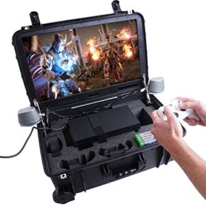 Case Club 4K Gaming Station to Fit Xbox Series Consoles. Comes with Built-in 24″ 4K Monitor, Cooling Fans, & Speakers. Fits Xbox Series Console (S or X), Controllers, & Games, (Console NOT Included)