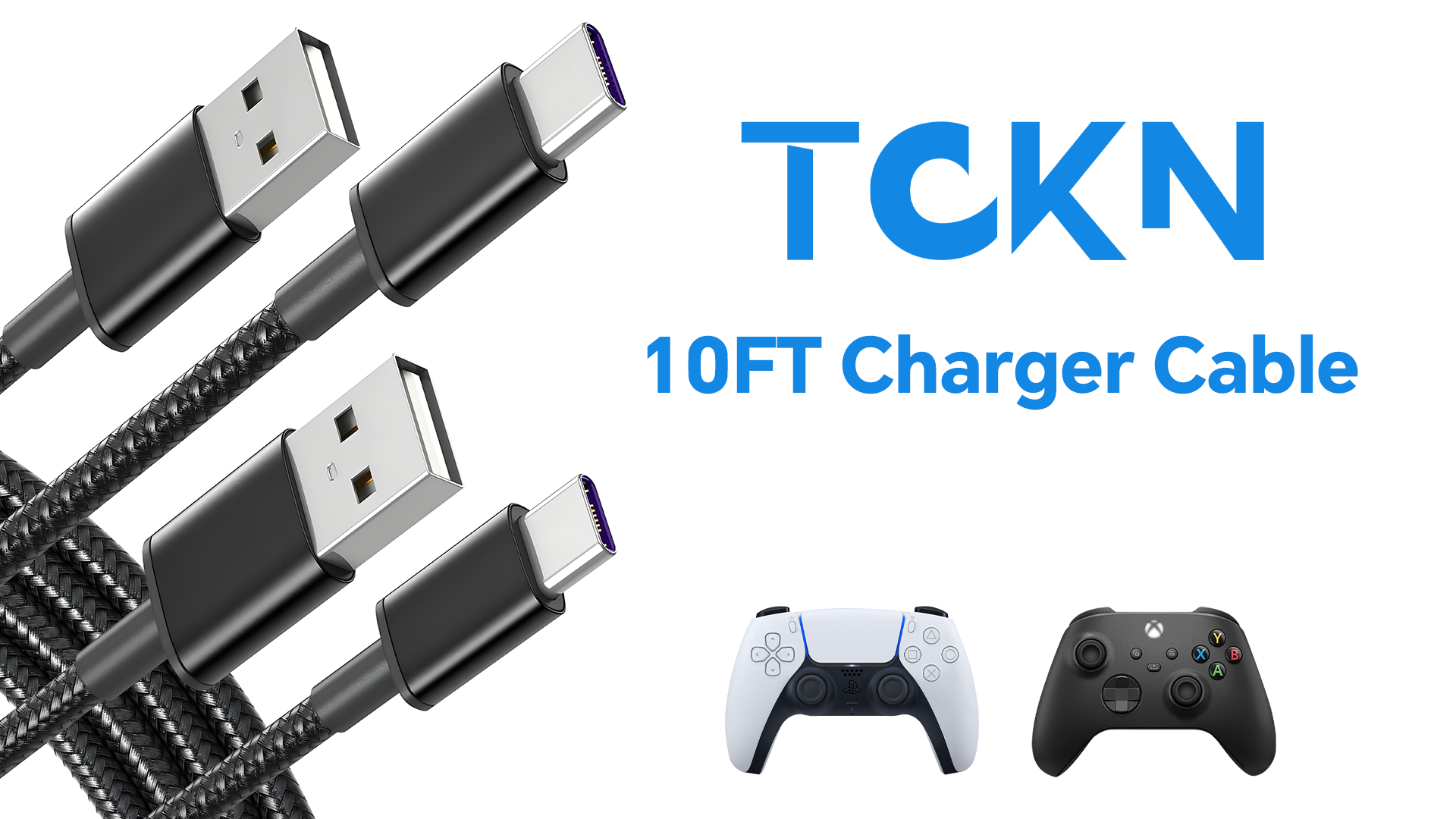 Charger Charging Cord for Xbox Series X/S,PS5/PS5 Pro Controller,Xbox Elite Series 2,Switch Pro Controller USB Type C Nylon Braided Cable Replacement (2 Pack,10 FT) - Image 8