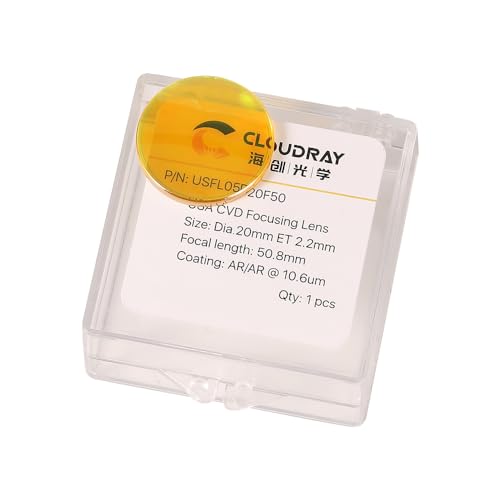 Cloudray CO2 Laser Lens 20mm Laser Mirror CO2 Laser Focal Lens CO2 Focus Lens,CVD ZnSe for CO2 Laser Engraving Cutting Machine,Laser Cutter 40W-200W,Dia 20mm FL63.5mm - Image 6