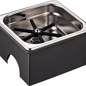 Coffee Armada Glass and Pitcher Rinser – Stainless Steel – High Pressure Auto Jet Washer Press – Essential item for Professional Coffee Shops and Bars 7.3” x 6.9” x 4.5”