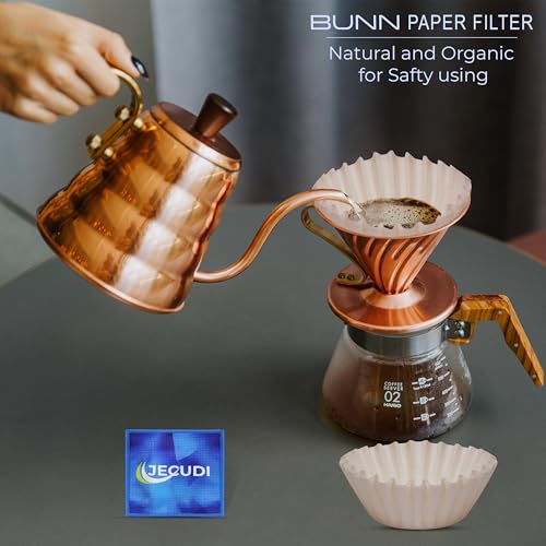 Coffee Filter – 4 PK - 100 PCS per Pack – Taller – Flat Bottom Liner – Quality Paper for Most Coffee Makers – Aromatic Brew – with Jecudi towel - Image 3