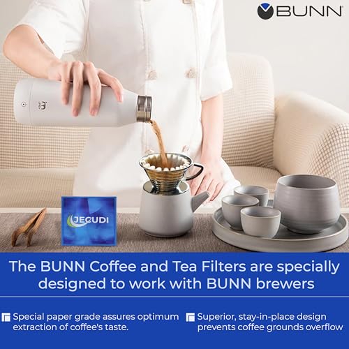 Coffee Filter – 4 PK - 100 PCS per Pack – Taller – Flat Bottom Liner – Quality Paper for Most Coffee Makers – Aromatic Brew – with Jecudi towel - Image 6