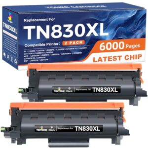 Compatible TN830XL Toner Replacement for Brother TN830XL TN830 XL Toner use with HL-L2460DW HL-L2405W HL-L2480DW HL-L2400D MFC-L2820DW MFC-L2820DW XL DCP-L2640DW Printer (2 Pack Black)