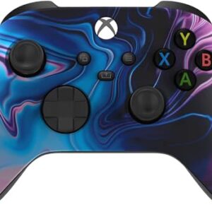 Custom Controllerzz Wireless Controller for Microsoft Xbox Series X/S & Xbox One – Custom Soft Touch Feel – Custom Xbox Series X/S Controller (X/S Blue & Purple Swirl)