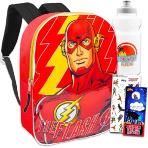 DC Comics The Flash Backpack for Boys – Bundle with 15″ Flash Backpack Plus Water Bottle, Stickers, & More | Flash School Bag for Kids