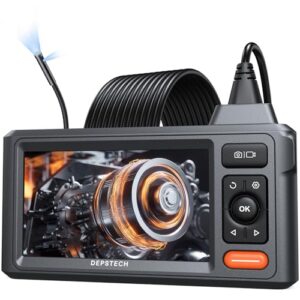 DEPSTECH Dual-Lens Endoscope with Light, 1080P HD Borescope, 16.5FT Flexible Sewer Camera, IP67 Waterproof Plumbing Snake Camera
