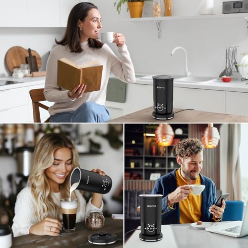 DEVINC Milk Frother, 4-in-1 Milk Frother and Steamer, Hot and Cold Foam Maker and Milk Warmer with Auto Shut-Off, Electric Frother for Coffee, Latte, Cappuccino, Matcha - Image 8