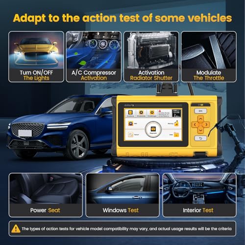 DF65 OBD2 Scanner,Engine/Transmission OBD2 Car Scanner Diagnostic Tool,ABS Code Reader,SRS Scan Tool,10 Reset (Oil EPB SAS TPMS ETS NJEC Bleeding AIRBAG Gearbox D.P.F), Active Test & FCA&Free Update - Image 5