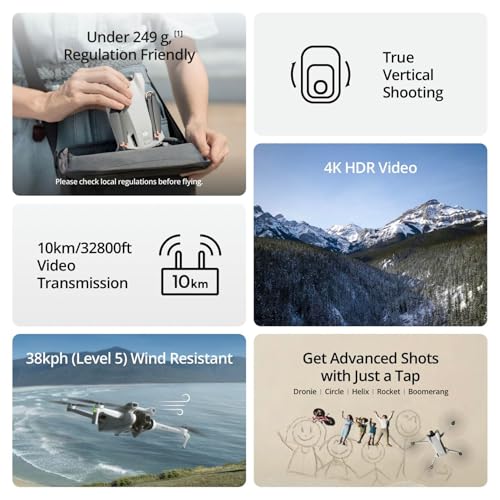 DJI Mini 3 Fly More Combo (DJI RC), Drones with Camera for Adults 4K, 3 Batteries for 114-min Flight Time, Vertical Shooting, 32800ft (10km) Video Transmission, Lightweight Mini Drone for Beginners - Image 3