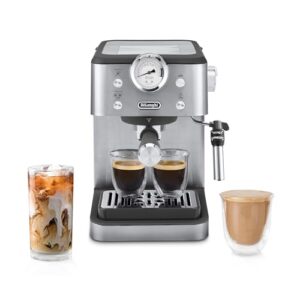 De’Longhi Linea Classic Espresso Machine with Milk Frother, 15-Bar Pump & Temperature Control – Barista Coffee Maker Kit for Espresso, Latte, Cappuccino & Iced Coffee – Italian Stainless Steel Design