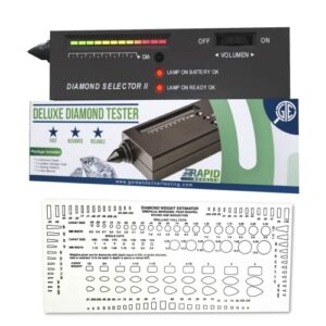 Deluxe Jeweler’s Diamond & Gemstone Analyzer Tester for Diamonds Moissanites Stones Lab-Created Simulants with Stone Gauge