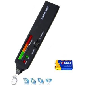 Diamond Tester Professional Diamond Tester Pen with UV Light, Jewelry Gem Tester Pen，Portable Electronic Diamond Checker Tool，Professional Diamond Selector for Novice and Expert（Battery Included）
