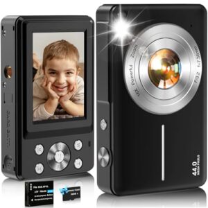 Digital Camera,FHD 1080P Kids Camera 44MP Point and Shoot Digital Cameras with 32GB Card,16X Zoom,Anti-Shake,Date Stamp,Compact Small Cameras Photography for Kids Student Teen Girl Boy(Black)