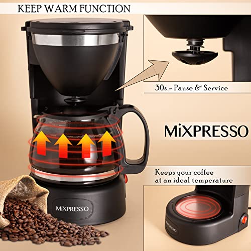 Drip Coffee Maker by Mixpresso Coffee (6 Cups), Black - Image 4