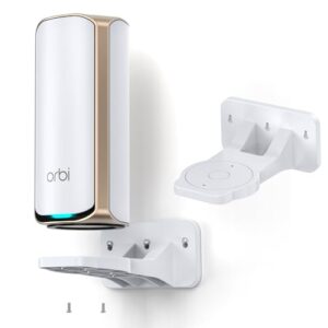 EDUP Wall Mount Kit for Orbi 970 770 870 WiFi 7 Mesh Systems and Netgear Nighthawk WiFi 7 Router (RS100 RS200 RS300 RS500 RS600 RS700S), Enhance Signal Coverage – White (Pack of 1)