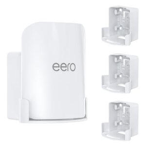 EDUP Wall Mount for eero Pro 7, Space-Saving Holder with Cable Management, Compatible Only with eero Pro 7, for Wall & Outlet Mounting- Includes Screws & Quick Start Guide (White, 3 Pack)