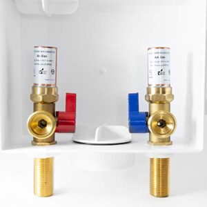 EFIELD Washing Machine Outlet Box with Center Drain, 1/2 inch x 3/4 inch MHT (1/2″ Inch Sweat Connection MIP) with Water Hammer Arrestor