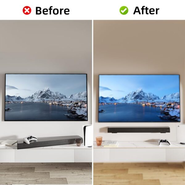 ELETIUO Soundbar Wall Mount Bracket,Sound bar Mount up to 180 lbs,Above or Under TV Fits Most of Sound Bars,Compatible with Samsung,JBL,Sony,LG,Bose,Roku,Polk Audio,Vizio,Onn&More - Image 5