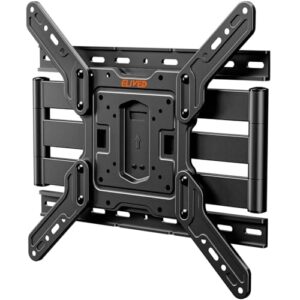 ELIVED Ultra Slim TV Wall Mount for Most 26-60 Inch tvs, Low Profile TV Mount, Full Moiton Wall Mount Bracket Swivel and Tilt, Max VESA 400x400mm, Holds up to 88 lbs. Fits 16″ Wood Studs YD3033