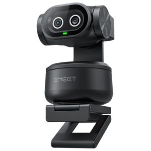 EMEET PIXY Dual-Camera AI-Powered PTZ Camera 4K, AI Tracking, PDAF&AI Autofocus 0.2s, 1/2.55” Sony Sensor, 3 Mics, Presets, Gesture Control, 4K Webcam for Streaming and OBS/Twitch/Switch 2 Compatible