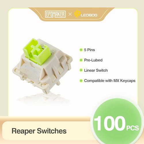 EPOMAKER x LEOBOG Reaper Keyboard Switches, 100 Pcs 45gf Linear Switch Set, Factory Lubed 5-Pin Switch with POM Stem, LED Slot for Mechanical Gaming Keyboard, Compatible with MX Keycaps - Image 3
