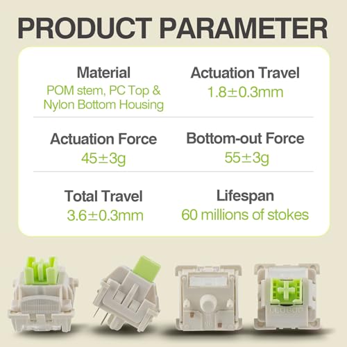 EPOMAKER x LEOBOG Reaper Keyboard Switches, 100 Pcs 45gf Linear Switch Set, Factory Lubed 5-Pin Switch with POM Stem, LED Slot for Mechanical Gaming Keyboard, Compatible with MX Keycaps - Image 4