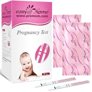 Easy@Home Pregnancy Test Strips Kit, 20 Pack Early Detection hCG Tests – Bulk Pregnancy Strips – Powered by Premom APP