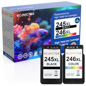 Eco-Friendly Ink Cartridge Replacement for Canon 245XL 246XL Black and Color Combo 2 Pack 245 246 PG-245 CL-246 XL for PIXMA TR4520 TR4522 TR4500 TS3320 MX492 MG2522 MG2920 MG3029 Printer