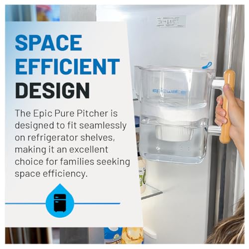 Epic Water Filters Pure Filter Pitchers for Drinking Water, 10 Cup 150 Gallon Filter, Tritan BPA Free, Removes Fluoride, Chlorine, Lead, Forever Chemicals (White & Bamboo) - Image 7
