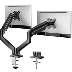 ErGear Dual Monitor Stand up to 32 inches Screen, Load-Bearing Max 22 lbs Each Arm, Adjustable Dual Monitor Mount, Sturdy Steel vesa Monitor Mount with Stable VESA 75×75 100x100mm