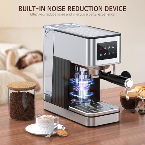 Espresso Machine, 20 Bar Compact Espresso Maker with Steam Milk Frother, Stainless Steel Coffee Machine with 57.5oz Removable Water Tank & LED Touchscreen Monitors for Latte, Gift for Coffee Lover - Image 7