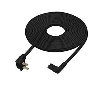 Extra Long 25-Foot Power Cord Compatible with Samsung and LG TV LED Smart Screens and Many Other Compatible Electronics – 90 Degree Right Angled L-Shaped Power Cable (25-Foot, Black)