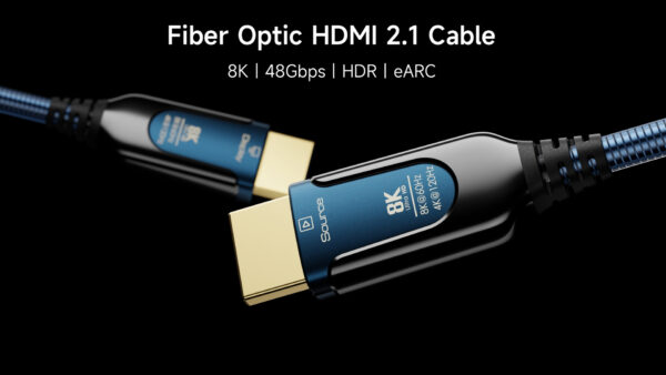 Fiber Optic HDMI Cable 100FT, 8K (HDMI 2.1,48Gbps) Ultra High Speed HDMI Cord with Gold Plated Connectors, 8K@60Hz 4K@120Hz, Compatible for HDTV PC Projector Large Display, Male-to-Male - Image 8