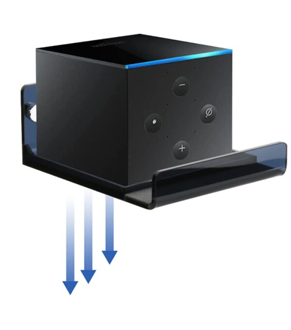 For Amazon Fire TV Holder Wall Hanger Stand Translucent Wall Mount Stand Transparent Stand Amazon Fire TV Accessories Rack (Amazon Fire TV, Black) - Image 5
