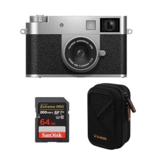 Fujifilm X Half Digital Camera, Silver, Free Accessories Bundle