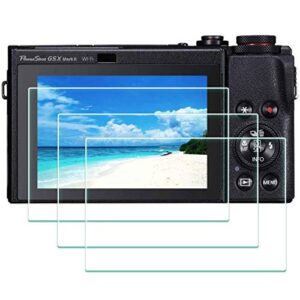 G7 X Mark II Screen Protector for Canon G9X Mark II / G9 X / G7X Mark II / G7 X / G5X II /G5 X Camera, 9H Hardness Tempered Glass Anti-Scrach Anti-Bubble [3Pack]