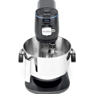 GE Profile Smart Stand Mixer, Built-In Smart Scale & Auto Sense Technology, 7qt Stainless Steel Bowl, 11 Speed, Includes Dough Hook, Beater, 11-Wire Whip, WiFi Connected, Carbon Black