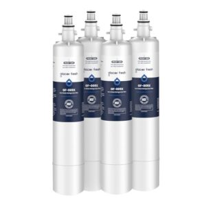 GLACIER FRESH Replacement for RPWFE, RPWF (Built-in CHIP) Refrigerator Water Filter, Compatible with GFE28GYNFS, GFE28GELDS, PFE28KELDS, PFE28KYNFS, GFD28GELDS, PWE23KELDS, PWE23KMKES, 4 Pack