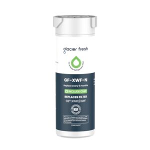 GLACIER FRESH Water Filter Compatible with XWFE (Built-in CHIP), Replacement for GE XWFE, XWF Refrigerator Water Filter NSF/ANSI 42 Certification Pack of 1