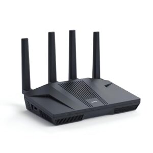 GL.iNet GL-MT6000(Flint 2) WiFi 6 Router with Wide Coverage, High-Speed Gaming Router, 2 x 2.5G Multi-Gig Ports+4 x 1G Ethernet Ports, Mass Device Connectivity, Rapid OpenVpn & WireGuard, 802.11ax