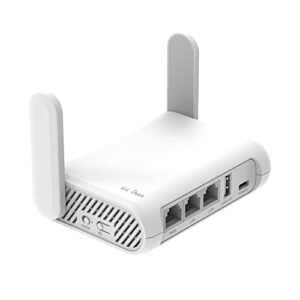 GL.iNet GL-SFT1200 (Opal) Secure Travel WiFi Router, AC1200 Dual Band Gigabit Ethernet Wireless Network, IPv6 USB 2.0, Repeater Bridge Access Point Mode, Router for Public Use, Easy Setup with Guide