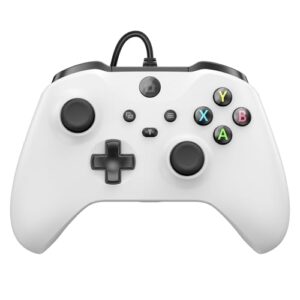 GMVOX Wired Controller for XBOX, Gaming Controller Support Turbo/3.5MM Audio Jack/Dual Vibration, Controller Compatible with XBOX One/One S/X, XBOX Series S/X, PC, IOS, Android Platforms(White)